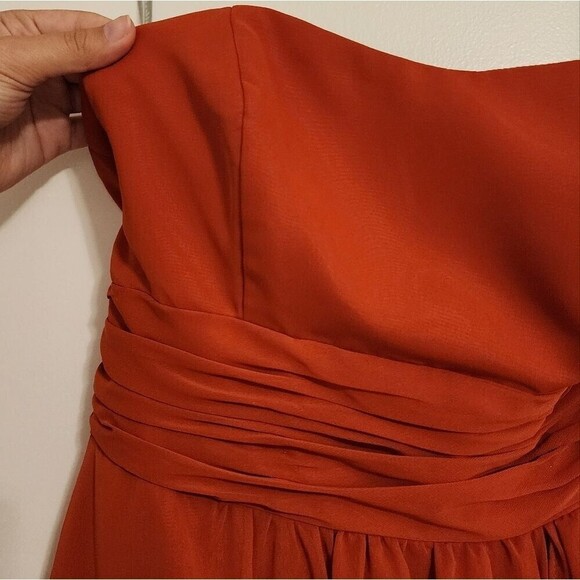 Alfred Angelo Rustic Orange Pixie Hem strapless Dress Size Large Like New - Picture 7 of 10
